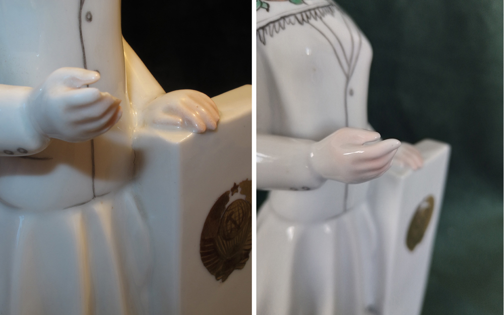 Restoration of ceramic figurines and dishes to order 